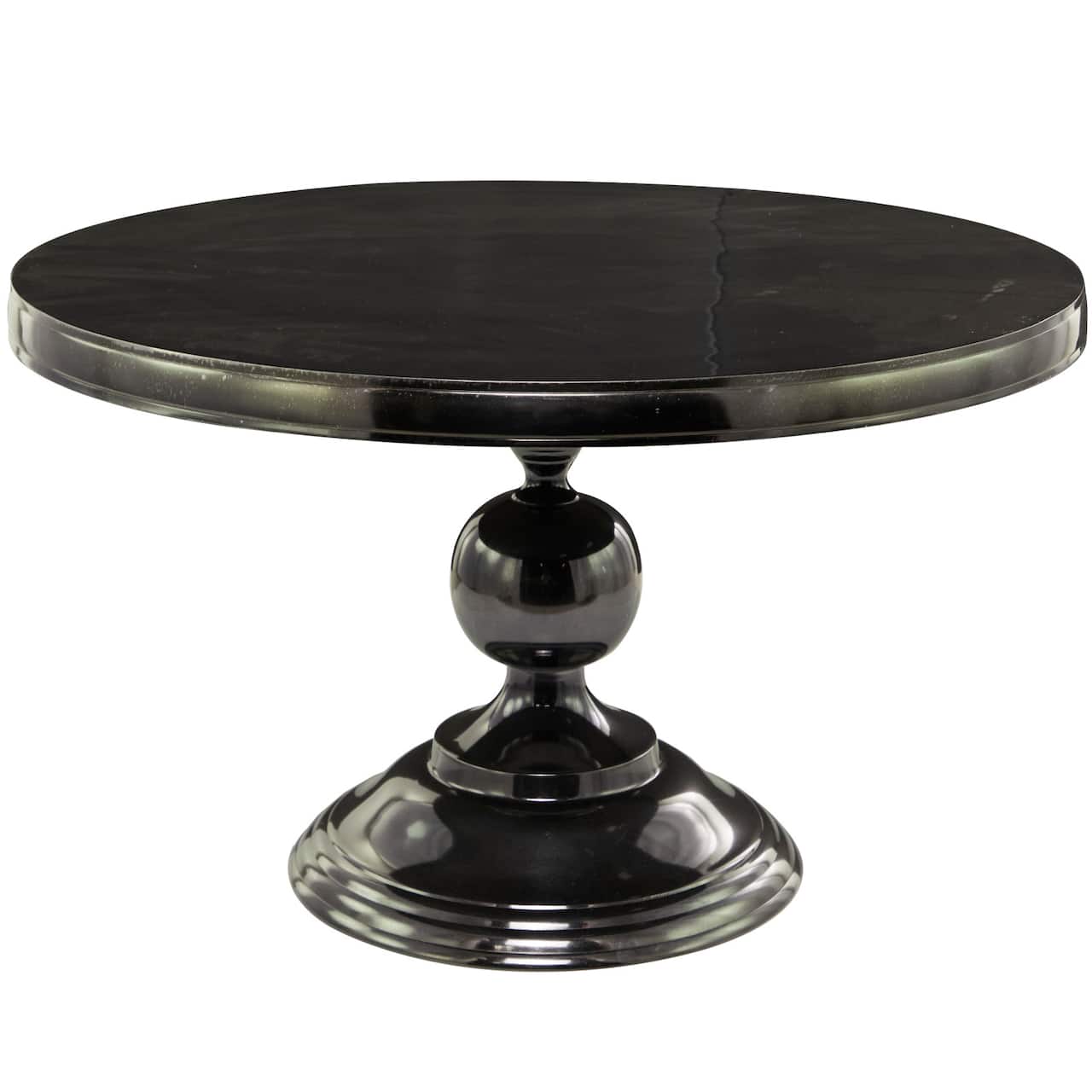 Black Aluminum Coffee Table with Pedestal Base 31" x 31" x 19"